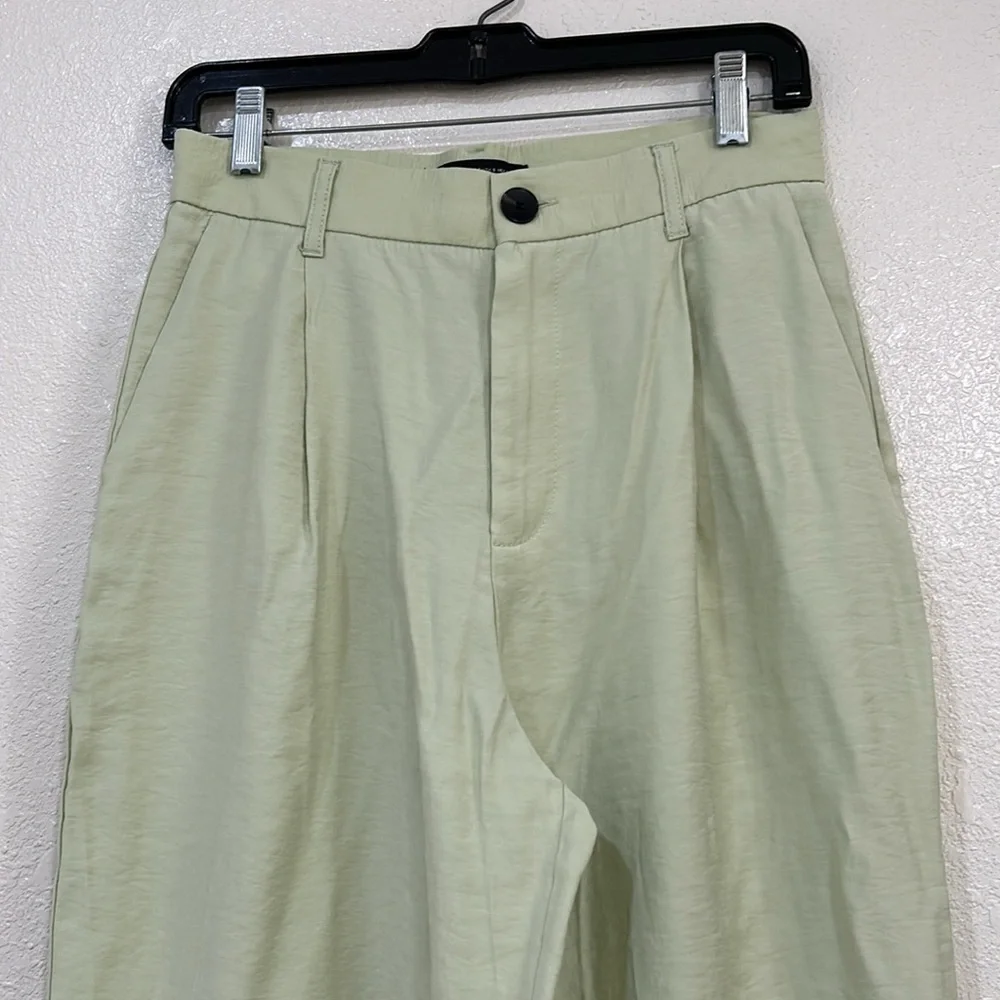 ZARA WOMENS TROUSERS PANTS HIGH RISE CELERY WIDE LEG Sz SMALL - Picture 7 of 10